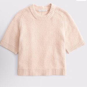 The A&F Madeline Textural Crew
Sweater Tee muted blush size medium